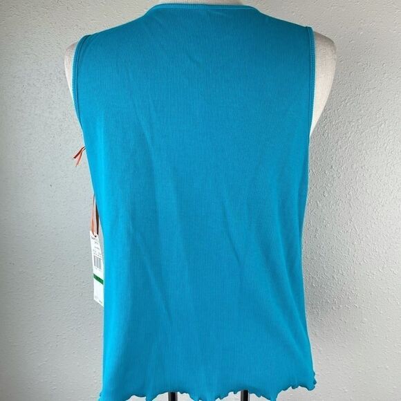 NWT Hearts of Palm Tank Blue Top Size Petite L - Picture 7 of 8